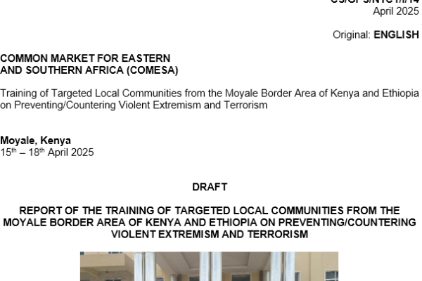 Report of the training workshop NCTC Ethiopia Uganda – Moyale