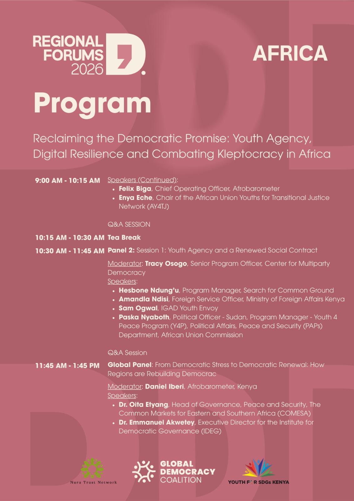Africa Forum Programme Page 2